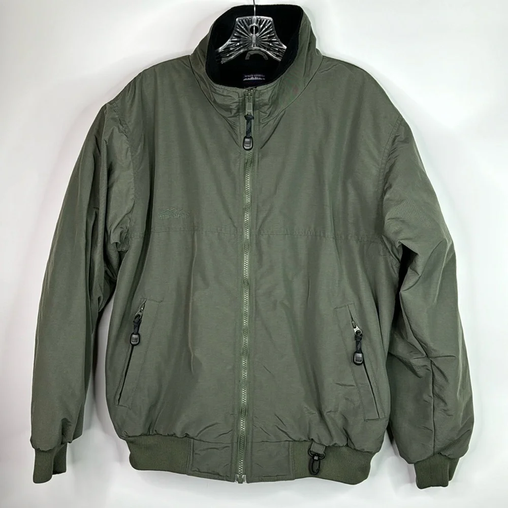 Vintage White Sierra Green Fleece Lined Jacket Size Medium